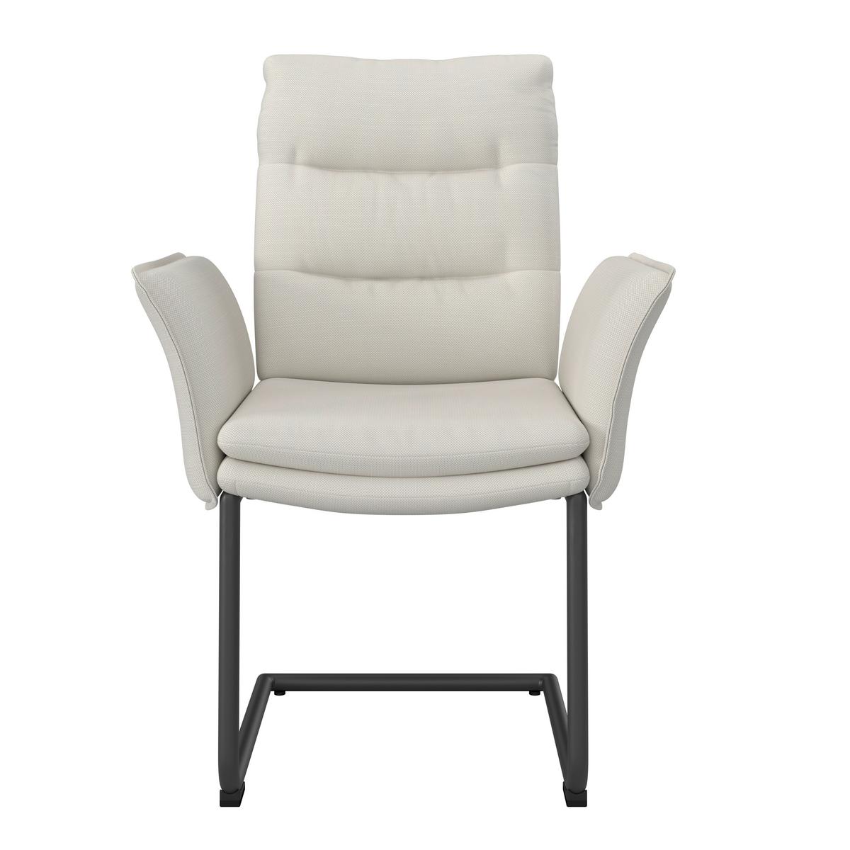 Židle s područkami TONIO, bílá - bílá/černá, Moderní, kov/dřevo (64/64/97cm) - Bessagi Home