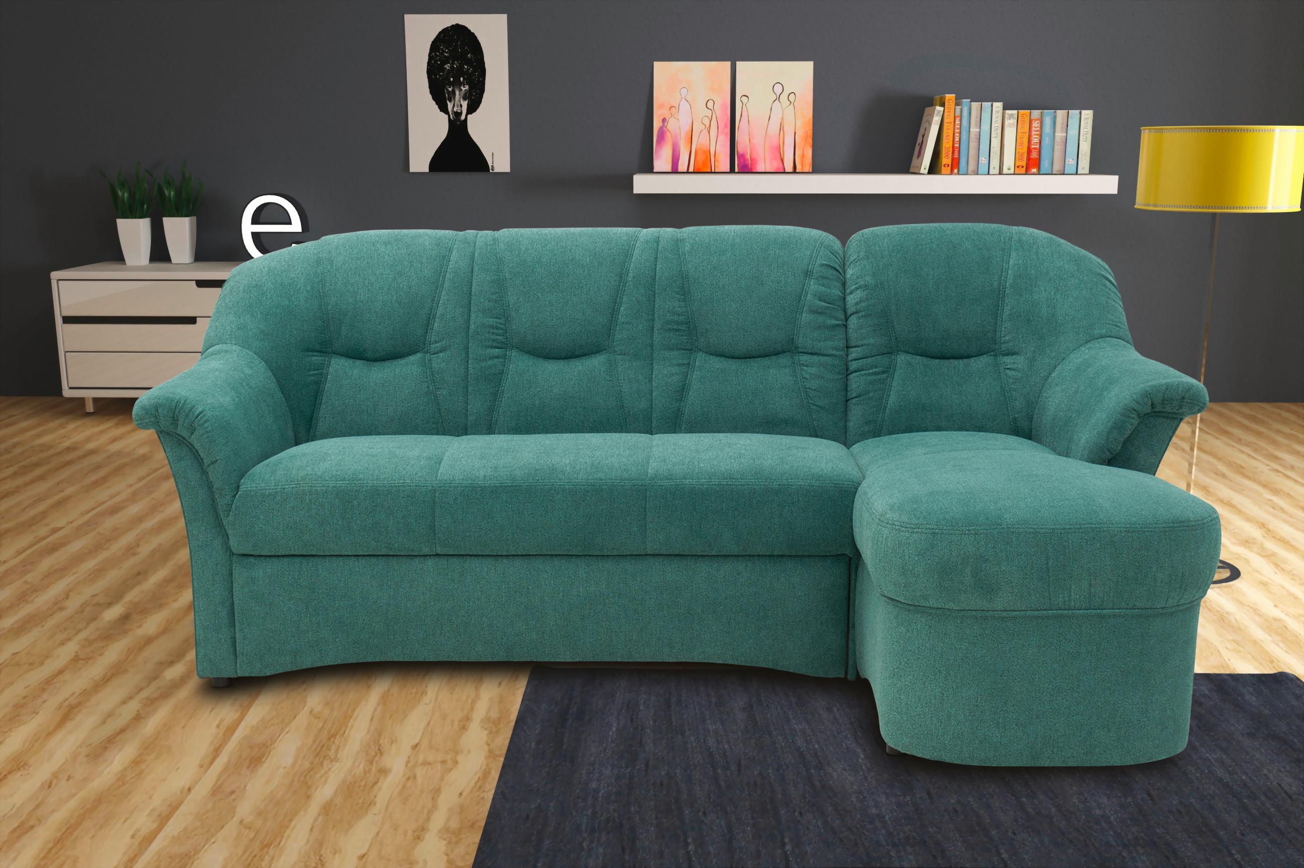 Ecksofa Sarafina Petrol - Petrol/Schwarz, KONVENTIONELL, Textil (232/146cm) - MID.YOU