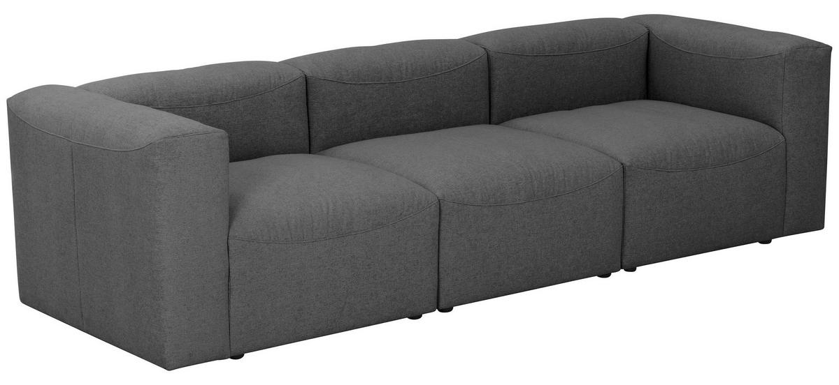 3-sitzer-sofa Lena Mit Armlehnen, Anthrazit - Anthrazit, Design, Textil (275/73/100cm) - Max Winzer