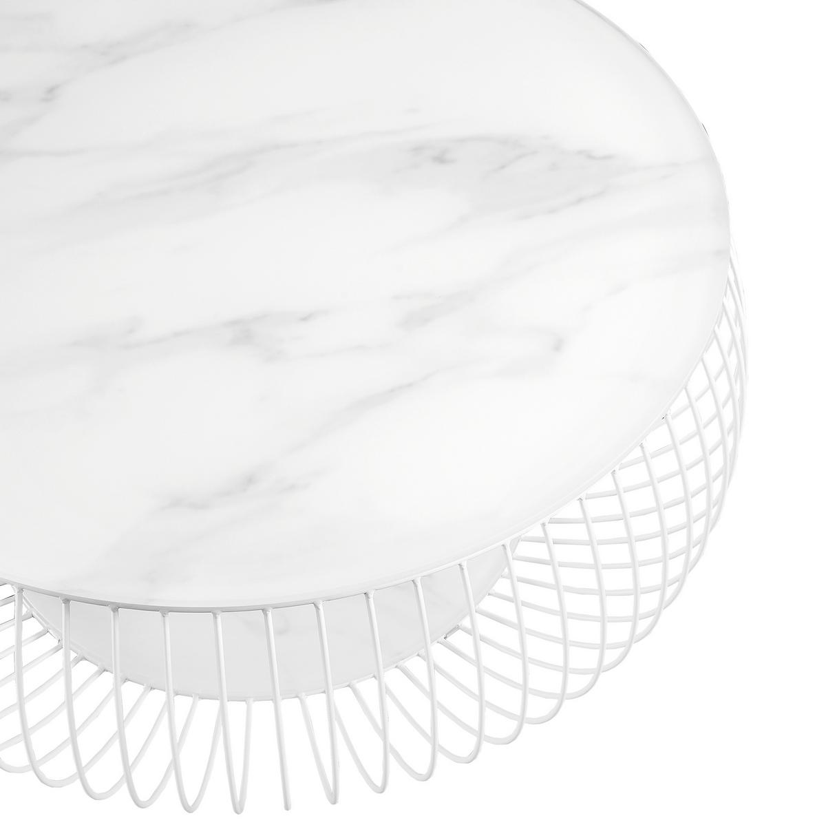 Couchtisch Weiß D: 86 Cm - Weiß, Design, Glas/Metall (86/86/35cm) - Livetastic