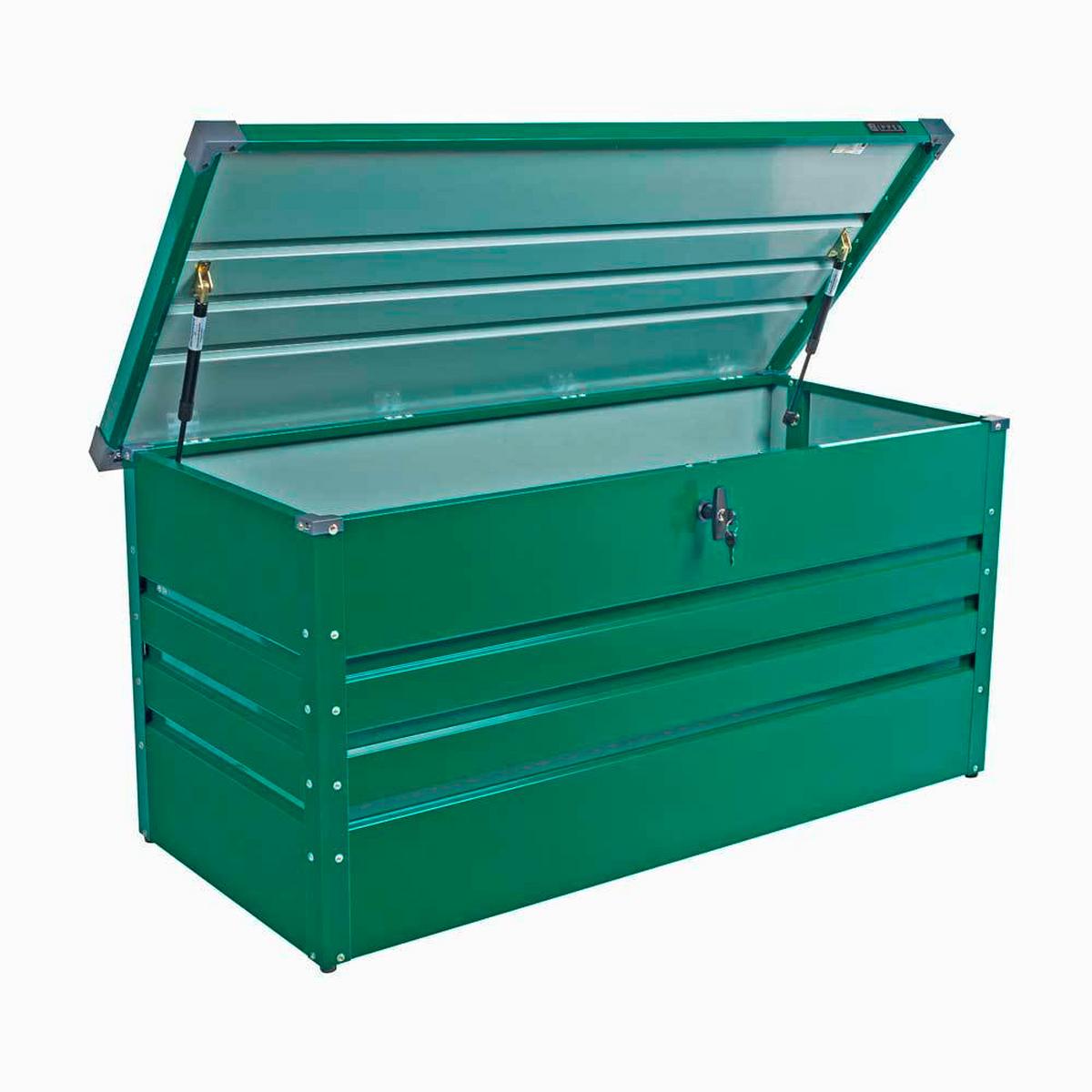 Futterbehälter 132x61x62, Abschließbar, Grün - Grün, Basics, Metall (132/61/62cm) - Zipper