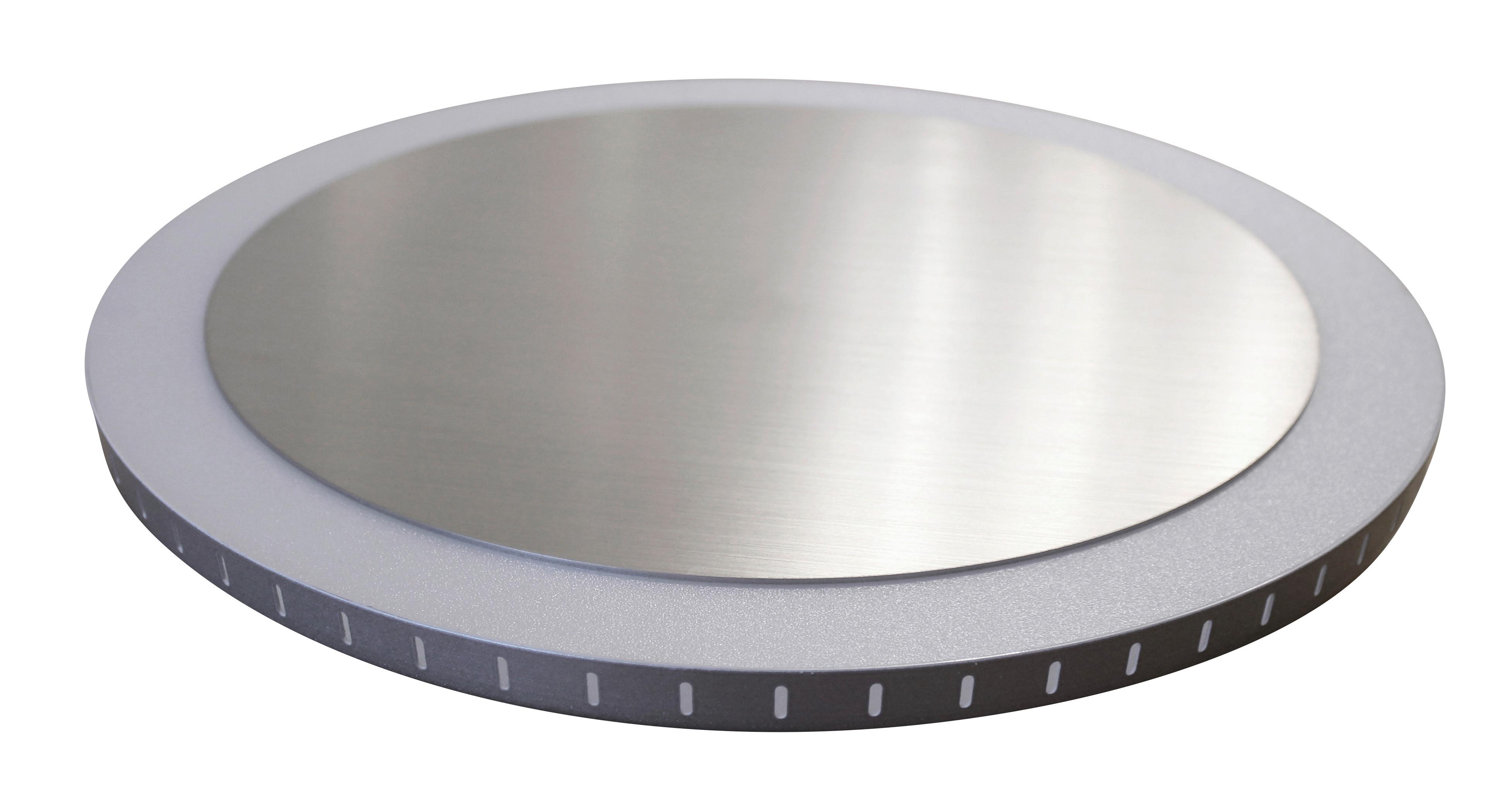 LED-Deckenleuchte Moon Ø 30 cm Mit 3 Helligkeitsstufen - Nickelfarben, Design, Metall (30/4,1cm)