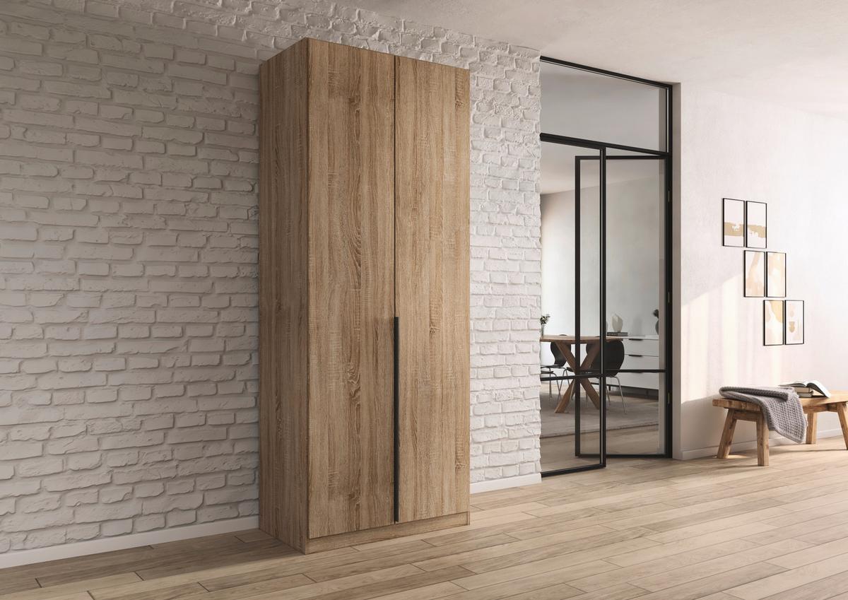 Drehtürenschrank Alabama, Sonoma Eiche B: 91 Cm - Sonoma Eiche, MODERN, Holzwerkstoff (91/229/54cm) - Rauch Möbel