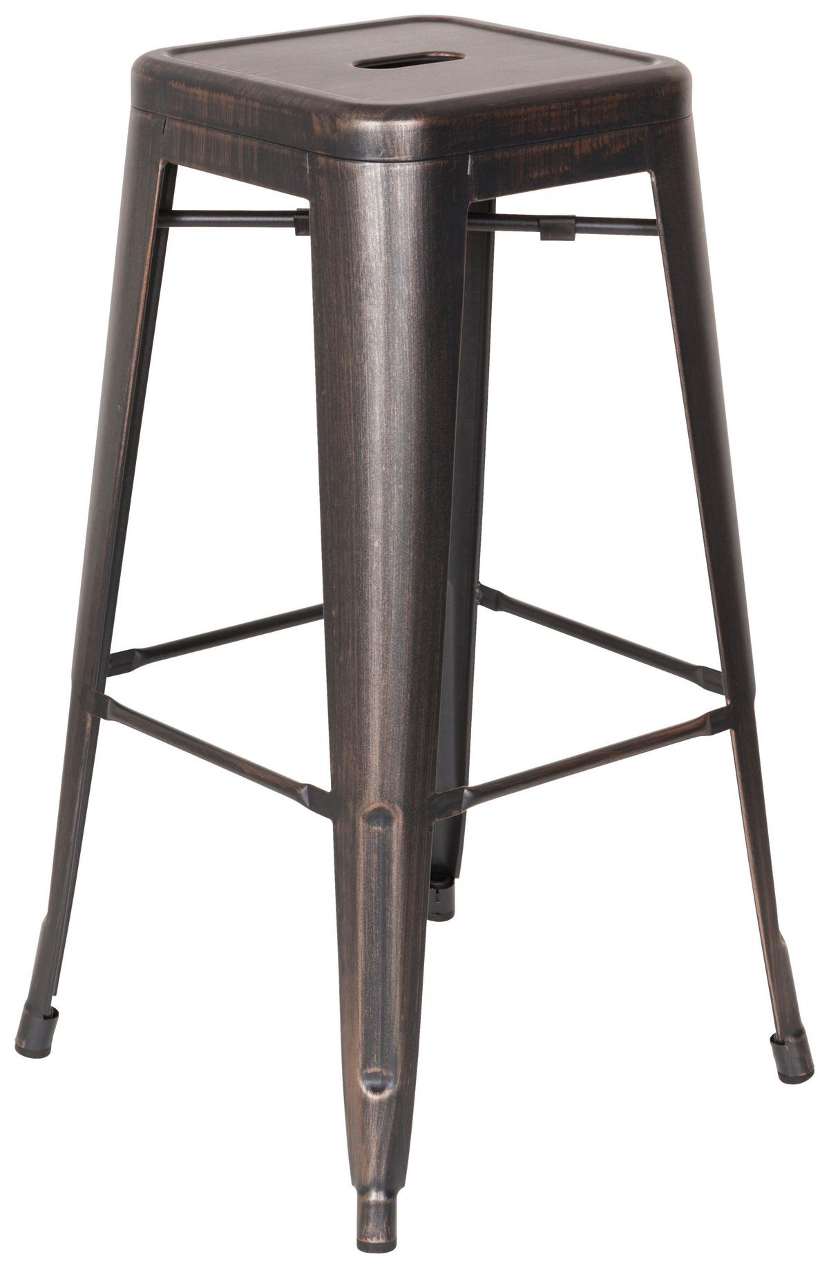 Barhocker Vantaggio High Stapelbar Schwarz/golden - Goldfarben/Schwarz, Basics, Metall (44/77/44cm) - MID.YOU