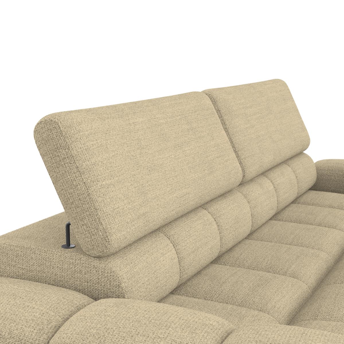 Bigsofa Bull Webstoff beige, B: 248 cm - Beige/Schwarz, Design, Textil (248/77-97/108cm) - Luca Bessoni