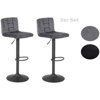 Barhocker-Set höhenverstellbar Amanda Grau - Dunkelgrau/Grau, MODERN, Textil/Metall (40/85/48cm) - MID.YOU
