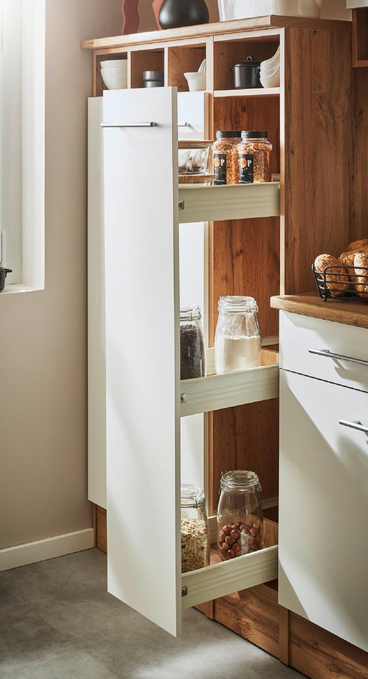 Küchenblock Hilde Küchenzeile 310 cm - Wildeiche/Weiß, Design, Holzwerkstoff (310-150cm) - Respekta