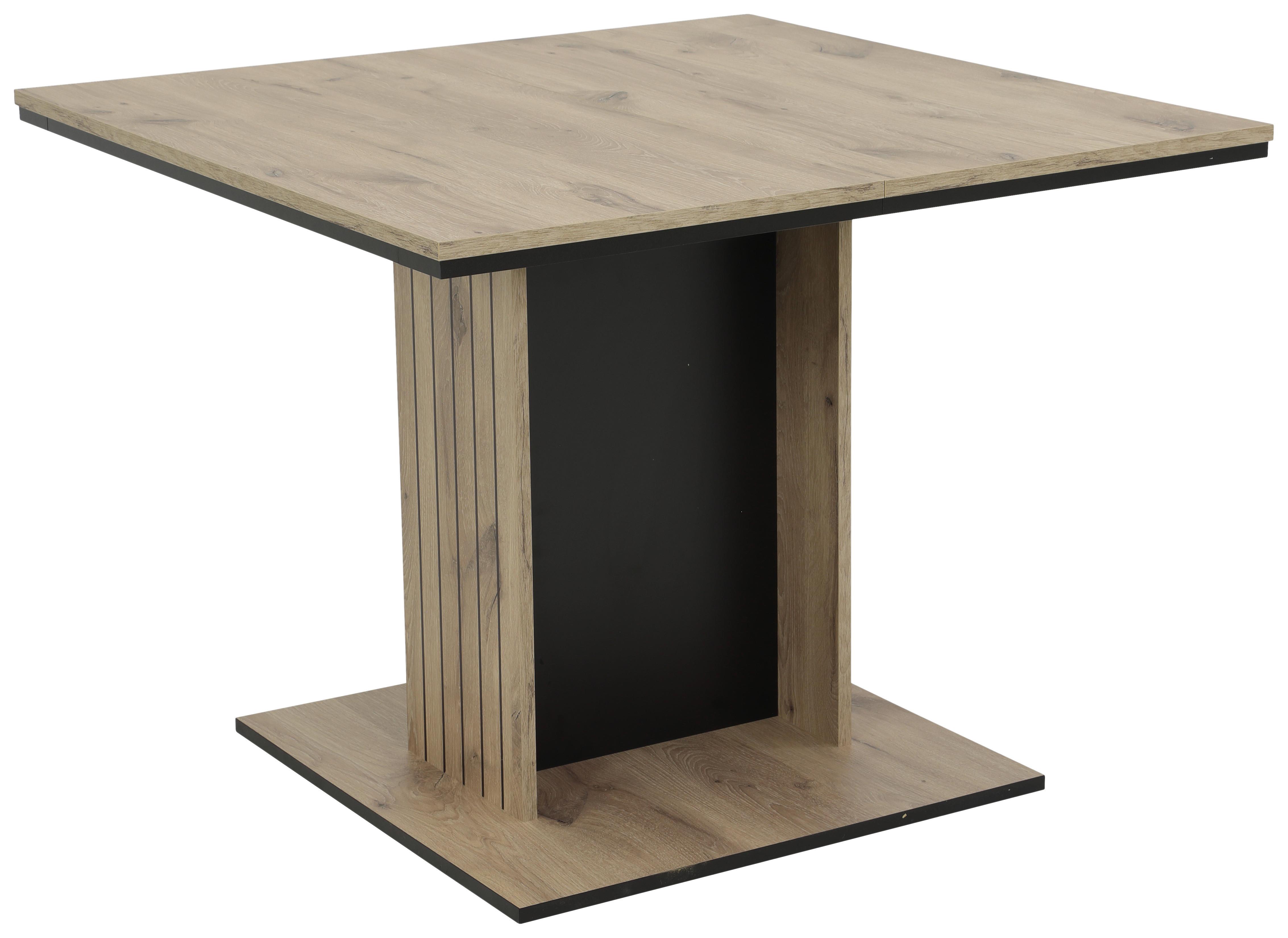 Ausziehtisch Raul 100 Az 100-140x76x100cm Artisan Eiche - Schwarz/Eiche Artisan, MODERN, Holzwerkstoff (100-140/76/100cm)