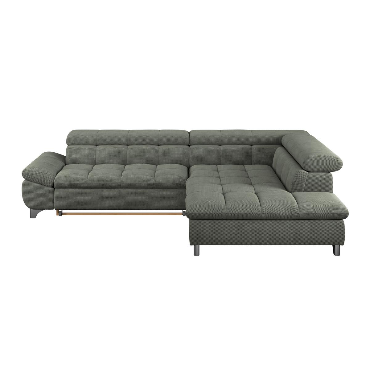 Ecksofa Gemini Grün, B: 312 cm - Chromfarben/Grün, KONVENTIONELL, Textil (312/234cm)