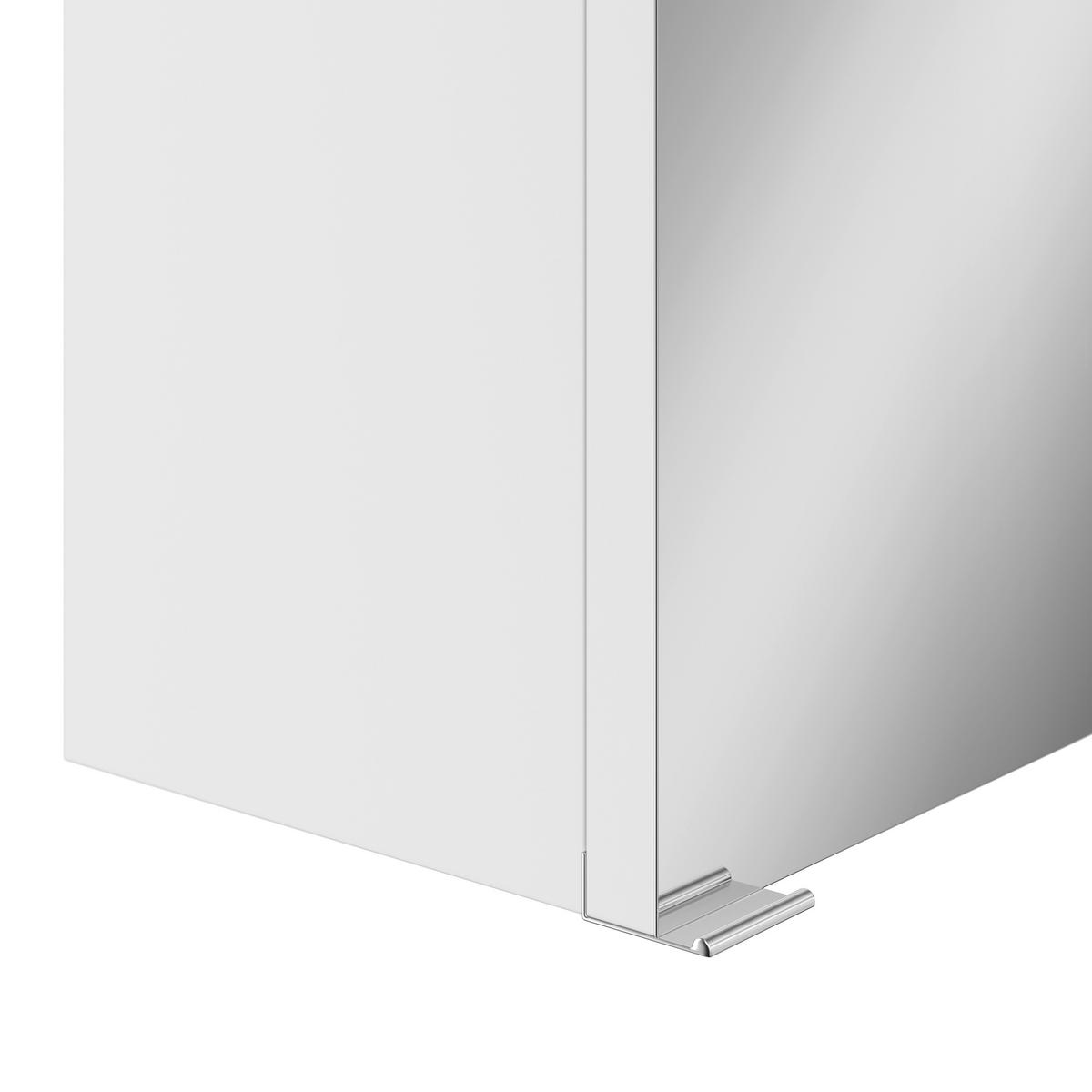 Spiegelschrank Marbella mit LED 3-türig 100x70x20 cm - Weiß, MODERN, Glas/Holzwerkstoff (100/70/20cm)