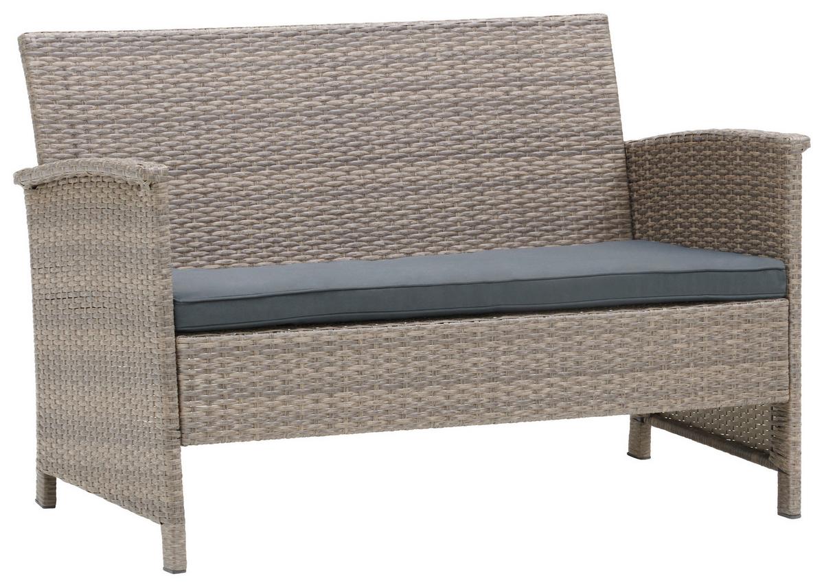 Loungegarnitur Barbara Aus Metall/Kunststoff/Glas - Dunkelgrau/Schwarz, MODERN, Glas/Kunststoff - Luca Bessoni