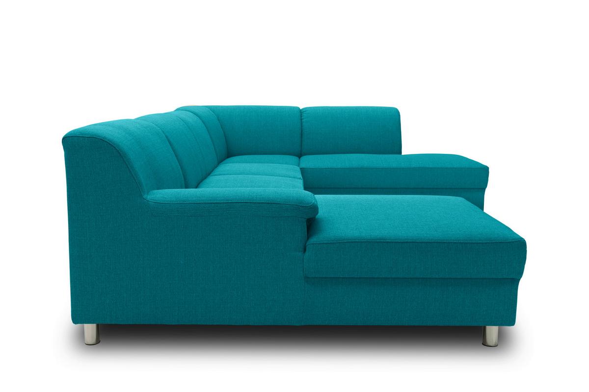 Wohnlandschaft Jamie Petrol - Chromfarben/Petrol, KONVENTIONELL, Textil (150/308/194cm) - MID.YOU