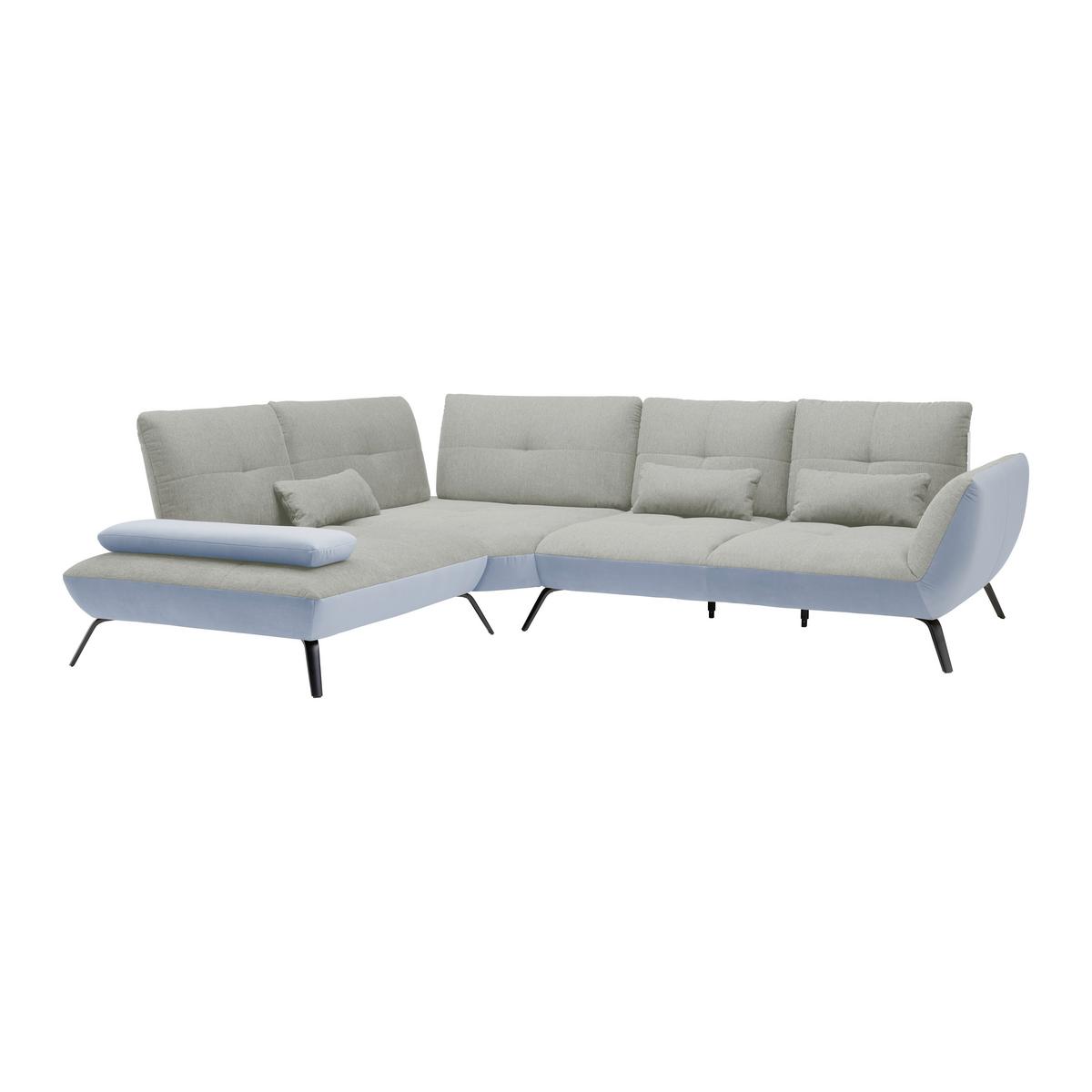 Rohová sedačka TRENDY, levá, světle šedá / stříbrná - barvy stříbra/černá, Moderní, kov/kompozitní dřevo (250/93/310cm) - Premium Living