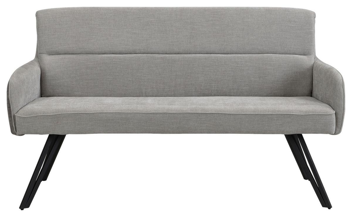 Sitzbank Tino - Hellgrau/Schwarz, MODERN, Textil/Metall (140/94/67cm) - MID.YOU