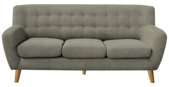 3-Sitzer-Sofa Monaco Greige, Füße Echtholz - Greige/Eichefarben, MODERN, Holz/Textil (181/82/85cm) - Luca Bessoni