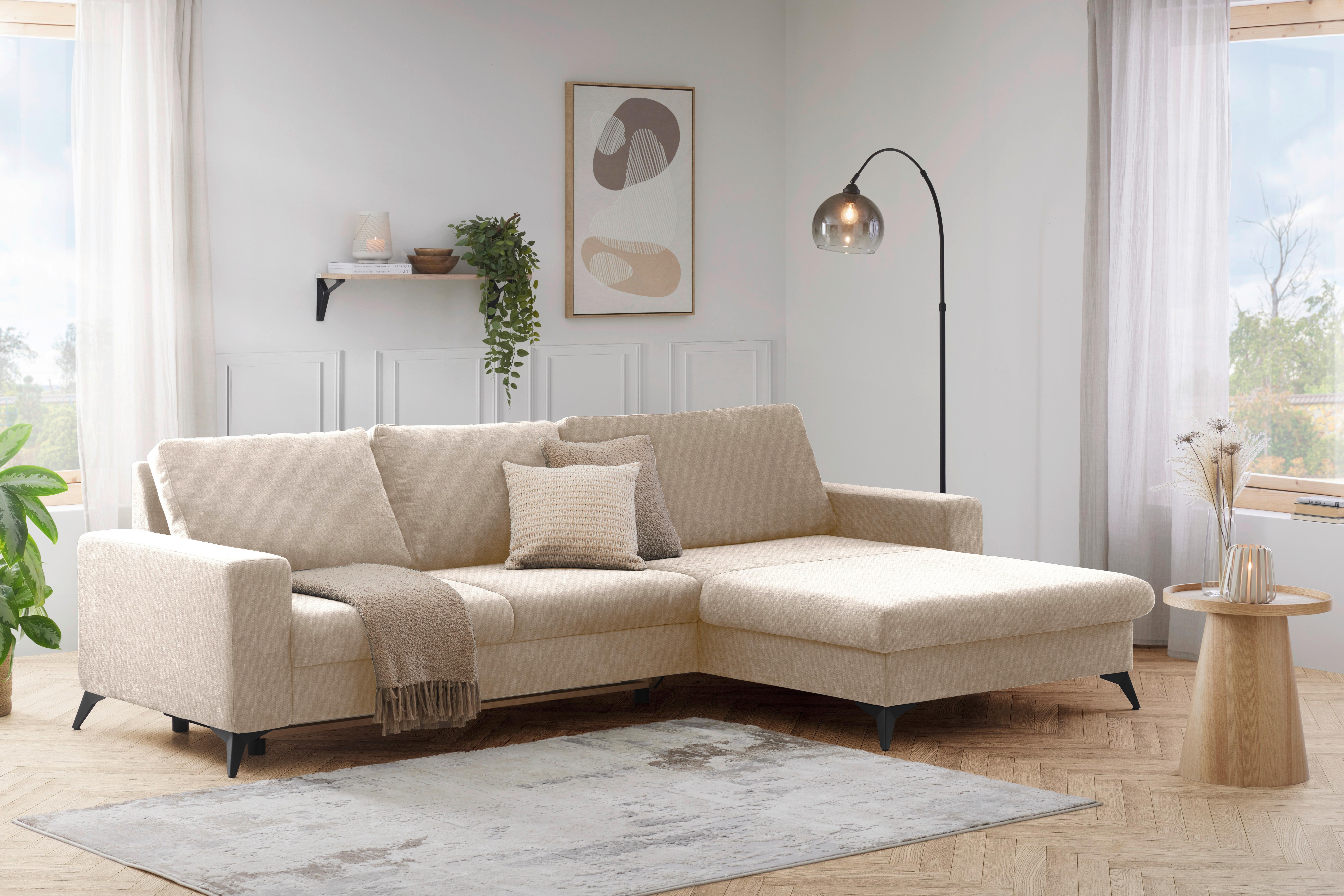 Sedací souprava SUNNY, krémová,lůžko a úl.prostor - krémová, Moderní, textil (290/87/178cm) - Mömax