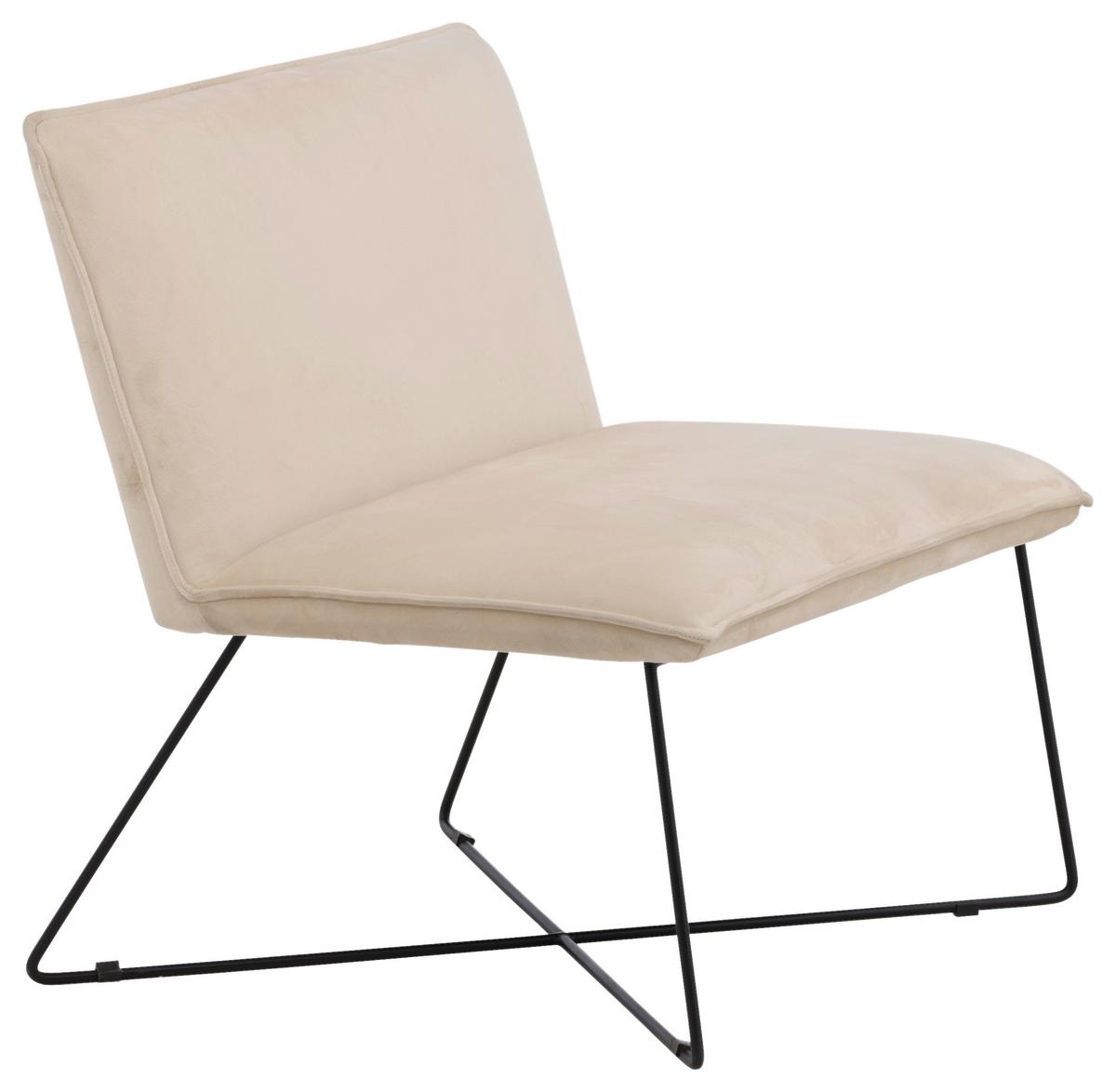 Sessel X-Lounge - Beige/Schwarz, Design, Kunststoff/Textil (61,5/82,5/72cm) - Livetastic