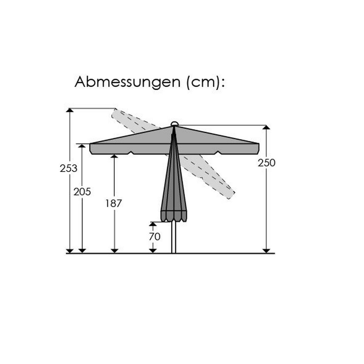 Sonnenschirm Oslo BxHxT: 200x250x300 cm Blau - Blau/Weiß, Basics, Textil/Metall (200/250/300cm) - Schneider