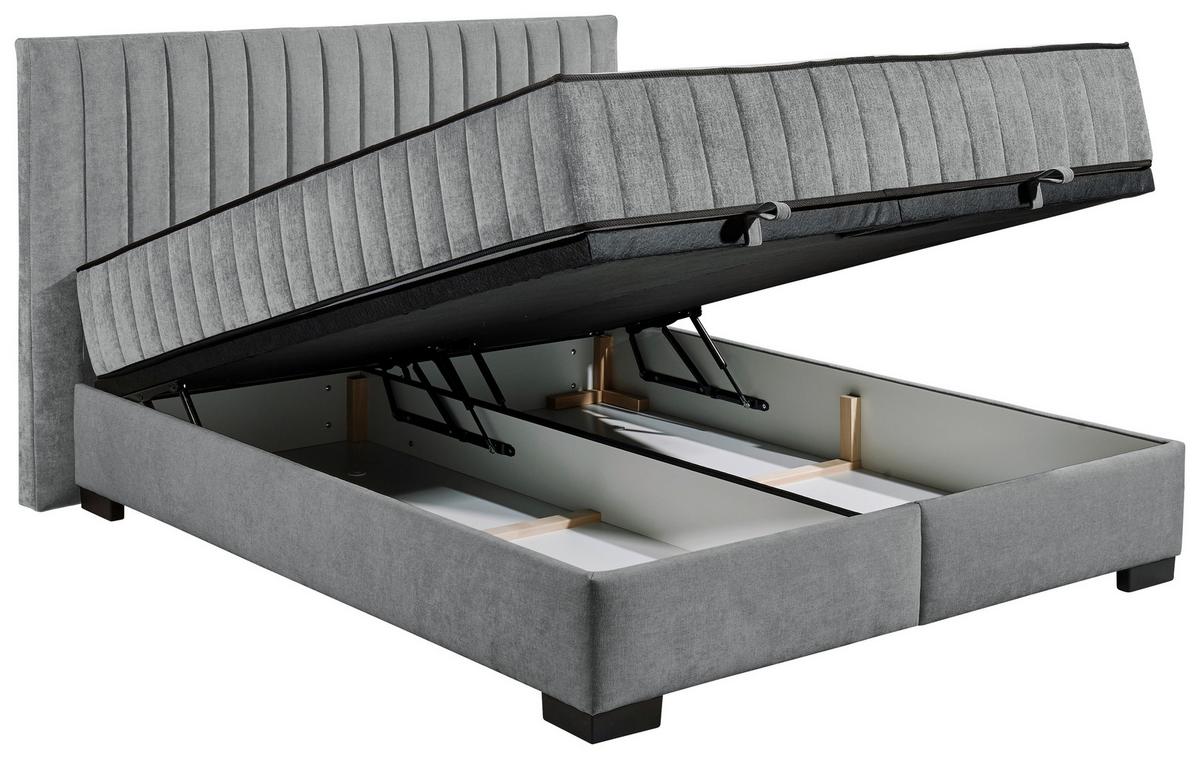 Boxbett Nagol C - Anthrazit/Schwarz, MODERN, Holzwerkstoff/Textil (160/200cm) - MID.YOU