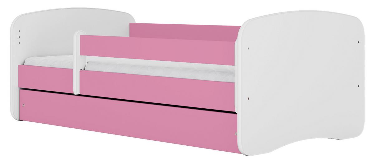 Kinder-/Juniorbett Babydreams inkl. Matratze 80x160 - Pink/Birkefarben, MODERN, Holz/Holzwerkstoff (80/160cm) - MID.YOU
