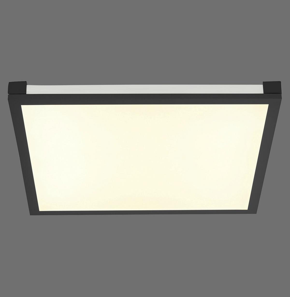Deckenleuchte Mario L: 45 cm Quadratisch 2-Flammig dimmbar - Schwarz, Basics, Kunststoff/Metall (45/45/7,1cm)