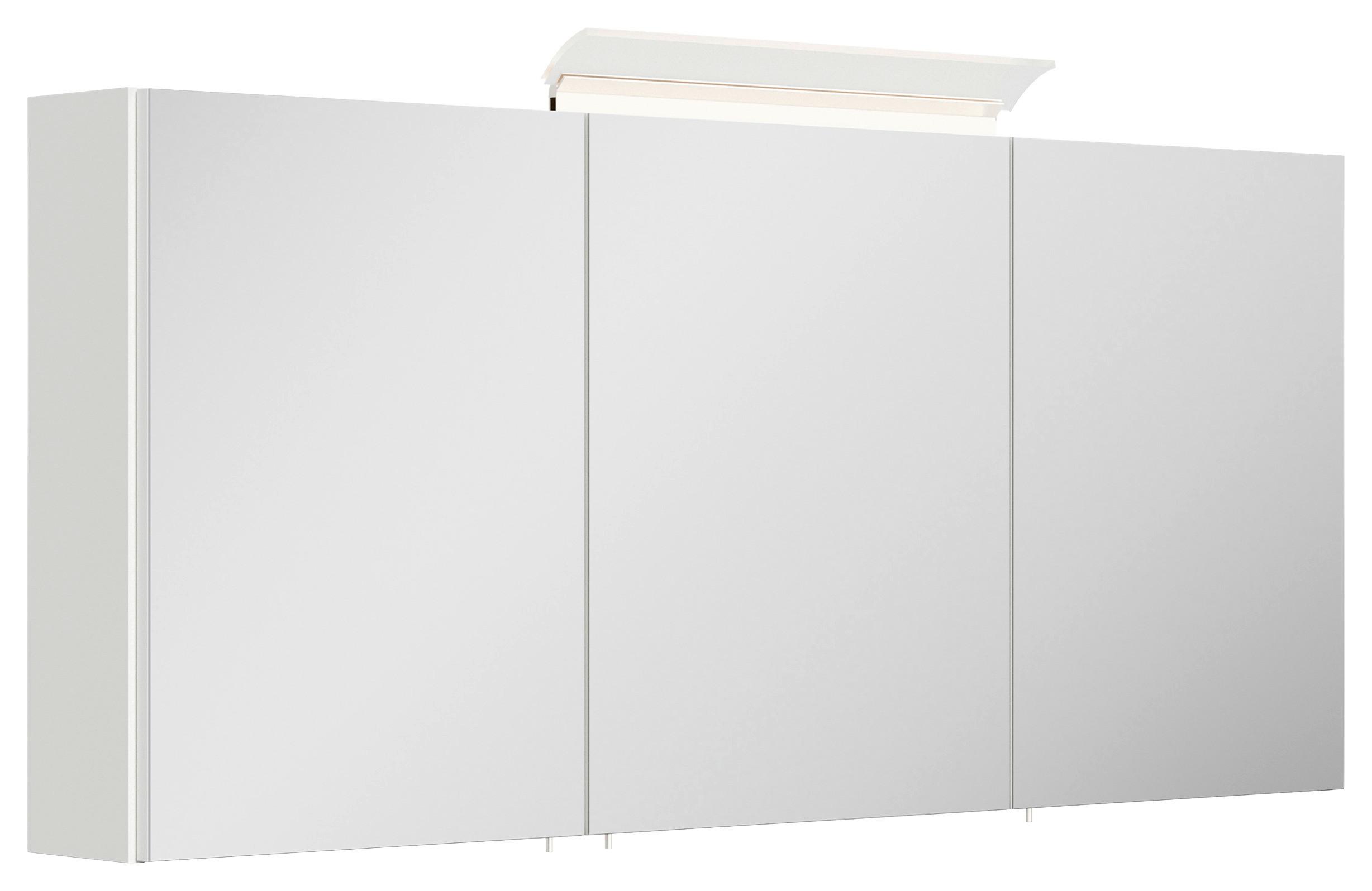 Spiegelschrank Weiß Hochglanz B: 140 cm - Weiß Hochglanz, MODERN, Glas/Holzwerkstoff (140/62/17cm) - MID.YOU