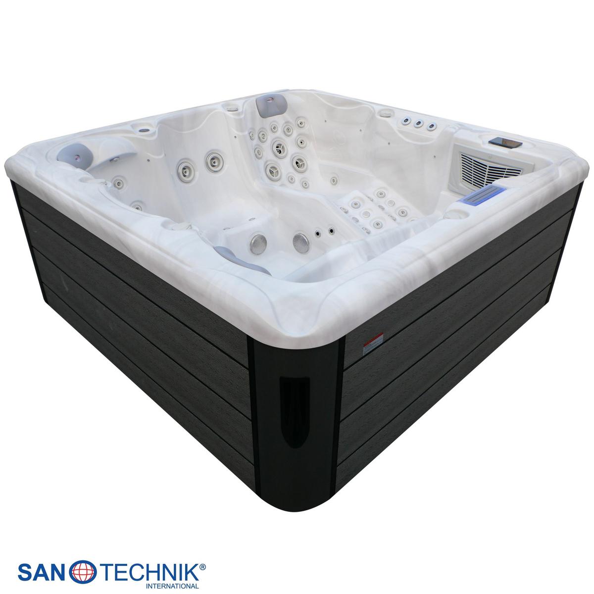 WHIRLPOOL Lucca Grauweiß B: 220 cm - Grauweiß, KONVENTIONELL, Kunststoff (220/220/95cm) - Sanotechnik