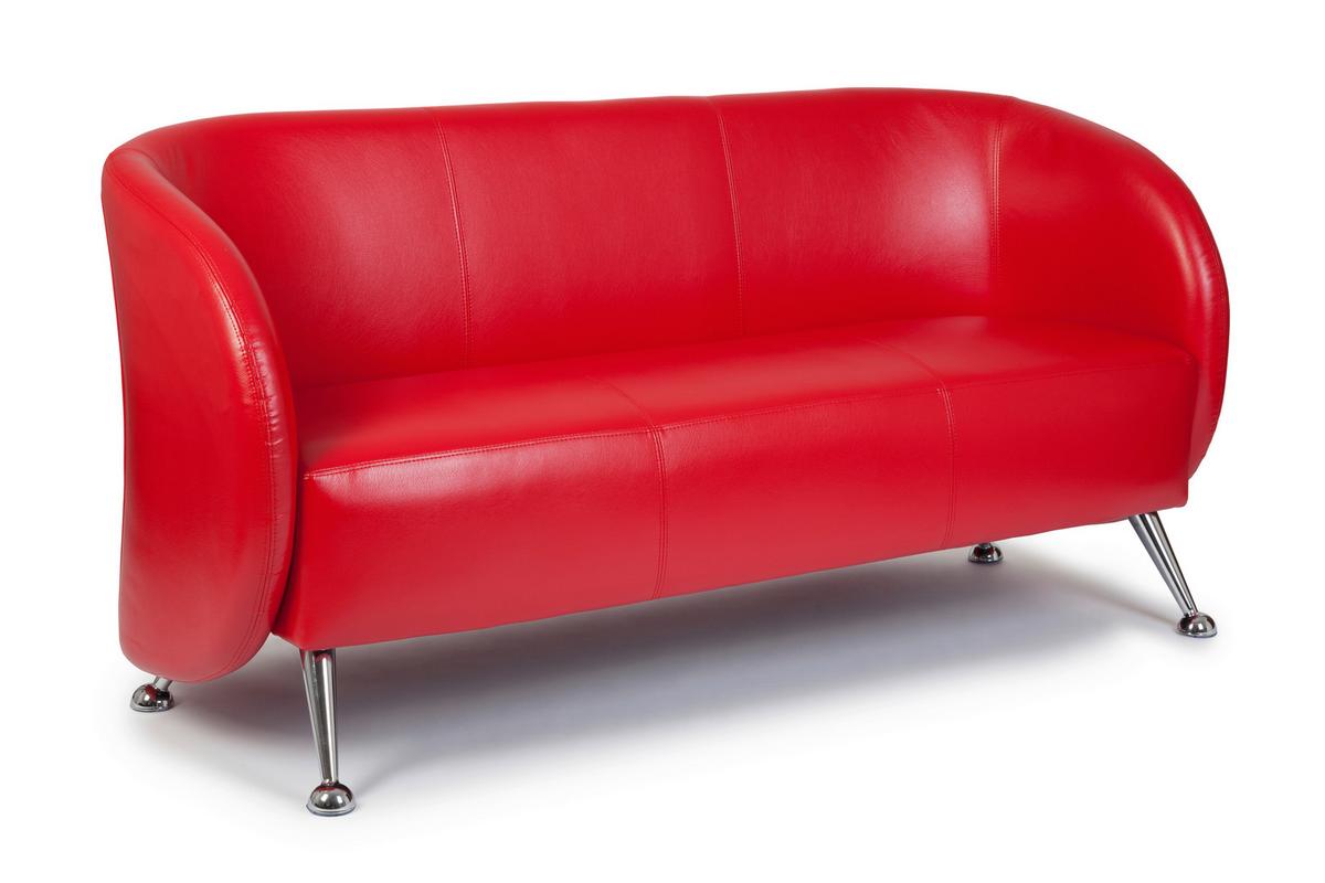 3-Sitzer-Sofa St. Lucia Rot - Chromfarben/Rot, MODERN, Textil (168/85/58cm) - MID.YOU