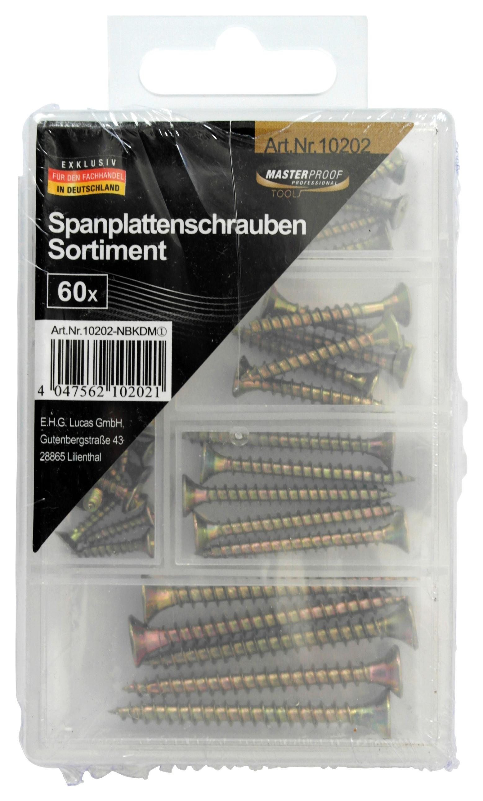 Spanplattenschrauben Metall Diverse Größen 60 Stk. - KONVENTIONELL, Metall