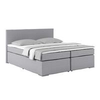 Manželská posteľ NERO, 180x200 cm, sivo čierna - sivohnedá/svetlosivá, Konventionell, kov/textil (180/200cm)