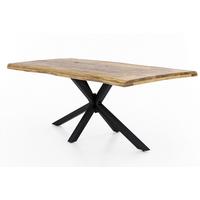 ESSTISCH Schwarz/Naturfarben L: 160cm - Schwarz/Naturfarben, MODERN, Holz/Metall (160/90/77cm) - MID.YOU