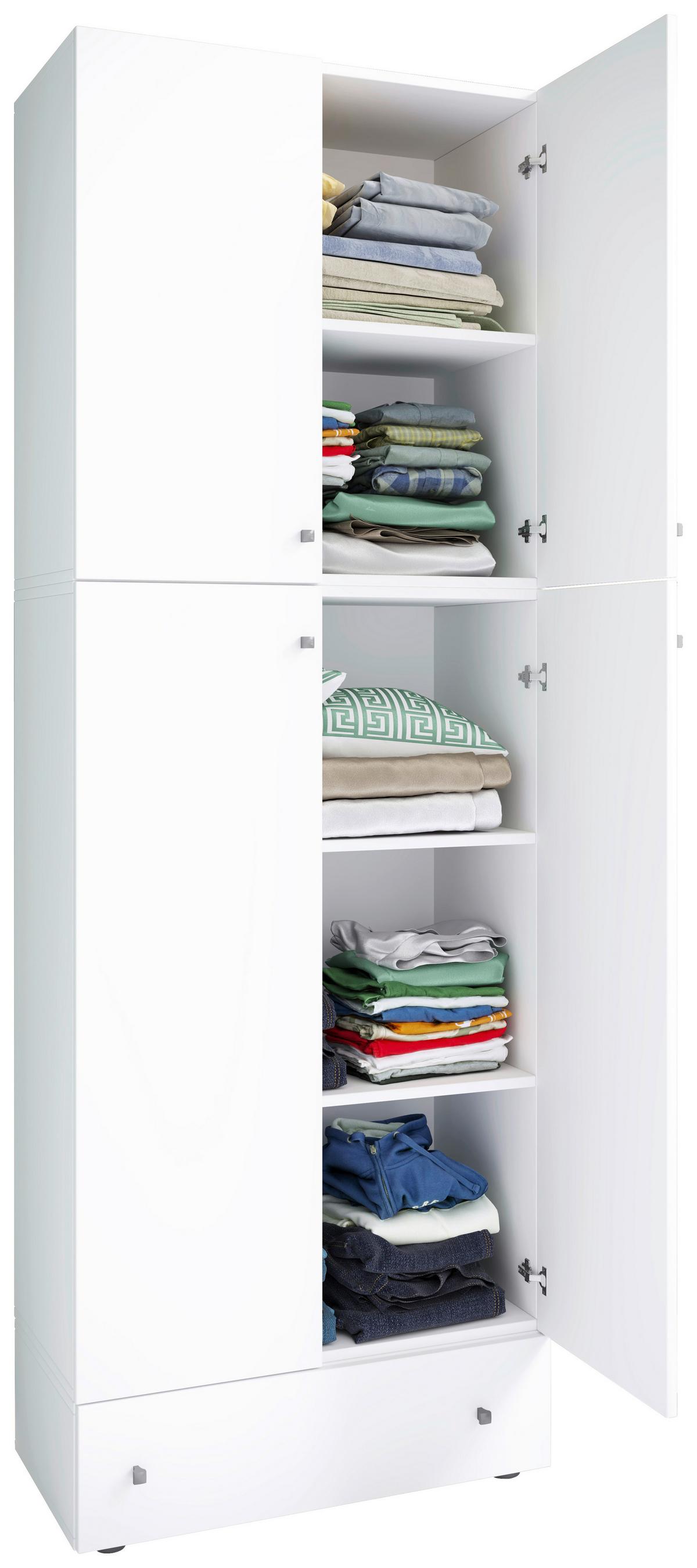 Drehtürenschrank B: 70 Cm Lona Xxl Weiß - Weiß, MODERN, Holzwerkstoff (70/200/39cm) - MID.YOU