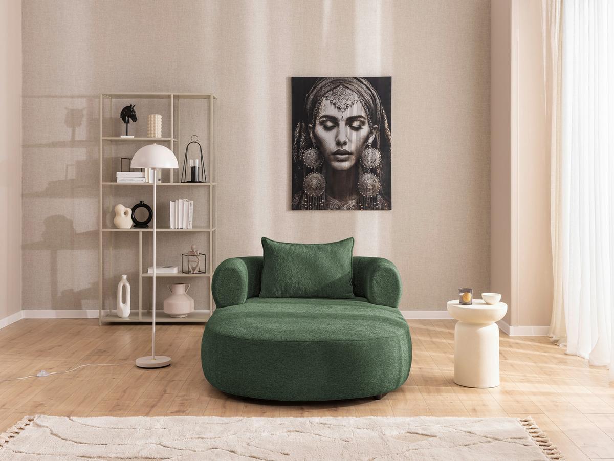 XXL-Sessel Ferro Grün B: 122 cm - Schwarz/Grün, Design, Textil (122/76/156cm) - Livetastic