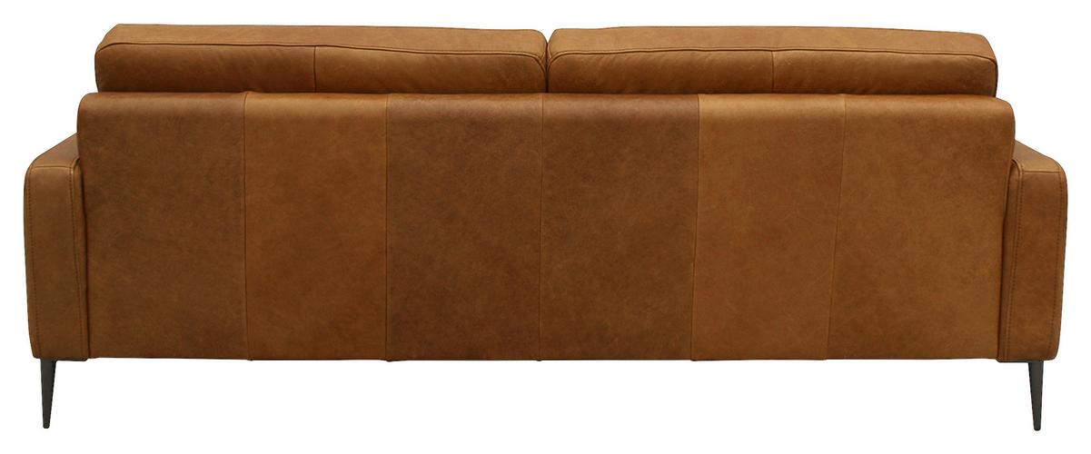 3-Sitzer-Sofa Spring, Cognac B: 187 cm - Cognac/Schwarzchrom, Design, Leder (187/85/92cm) - Livetastic