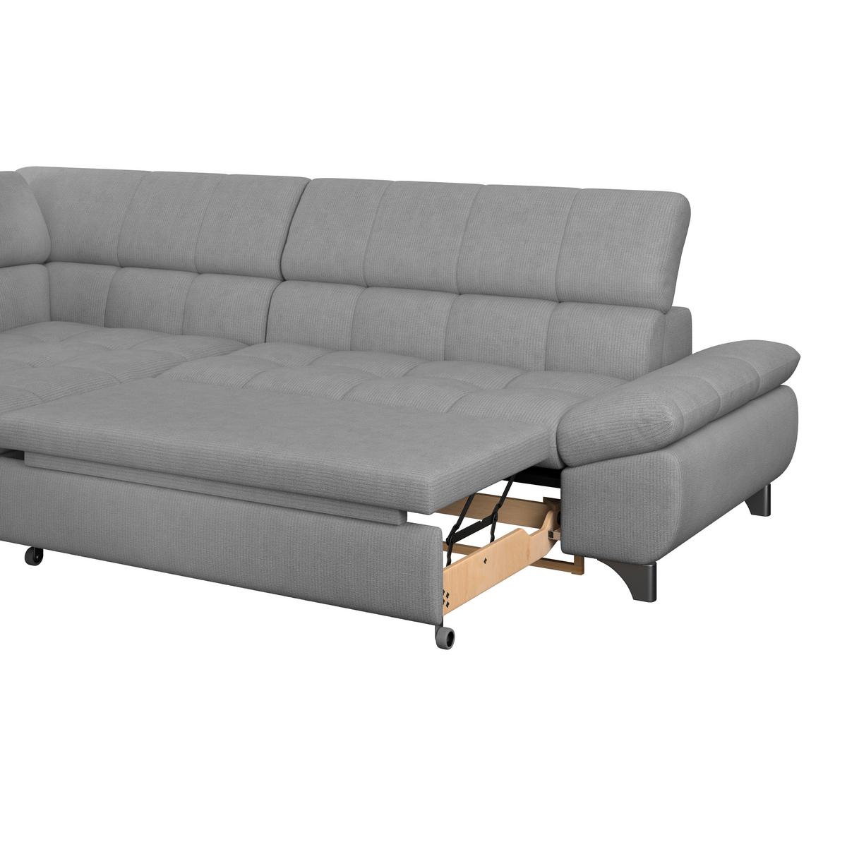 Ecksofa Gemini Grau, B: 234cm - Chromfarben/Grau, KONVENTIONELL, Textil (234/312cm)