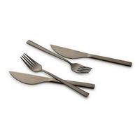 Pizzabesteck 4-Teilig für 2 Personen - Schwarz, Basics, Metall (23cm) - Echtwerk