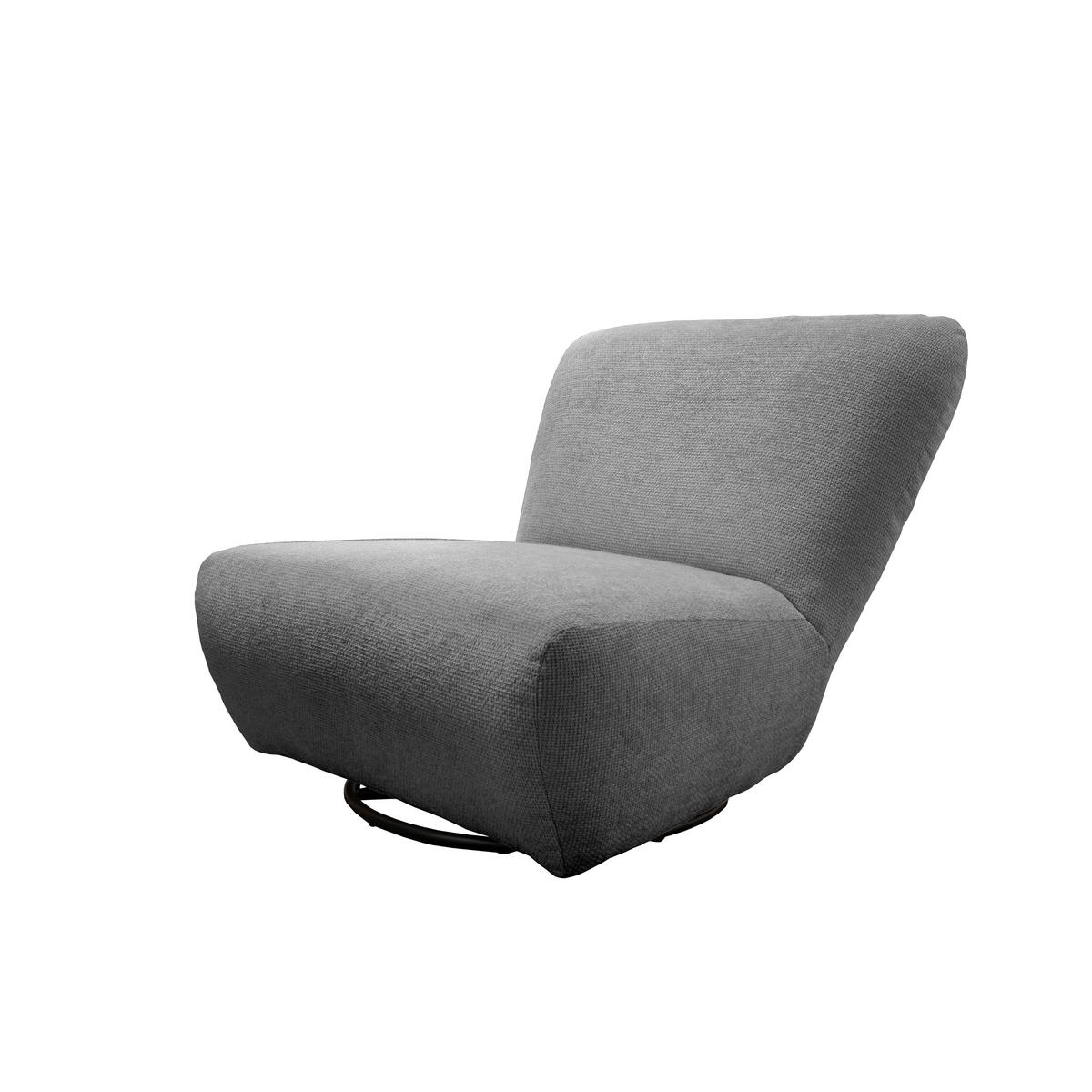Xxl-sessel Cremallo Grau 360° Drehbar, B: 95 Cm - Schwarz/Grau, Trend, Textil (95/77/94cm) - Livetastic