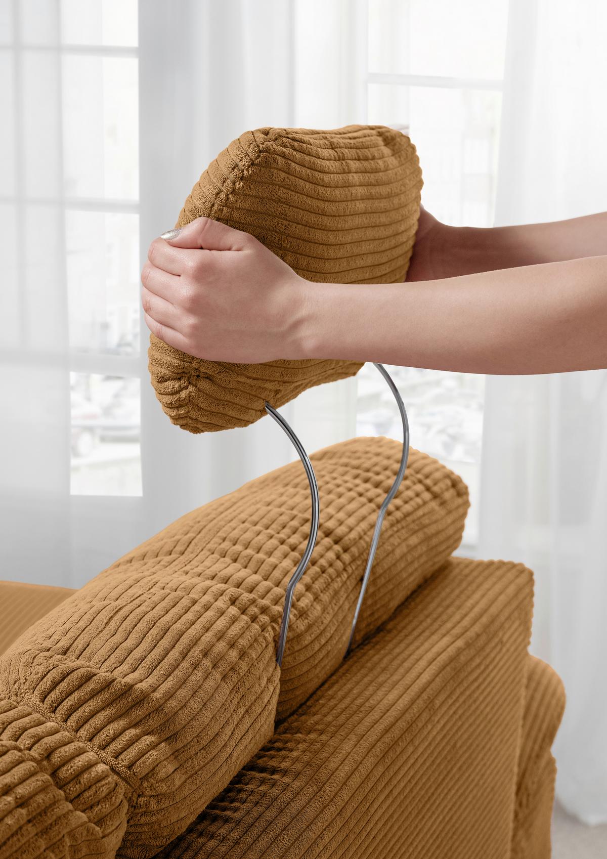 Ecksofa Brizzini Goldfarben S: 176x270 Cm - Goldfarben/Naturfarben, MODERN, Textil (176/270cm) - Livetastic