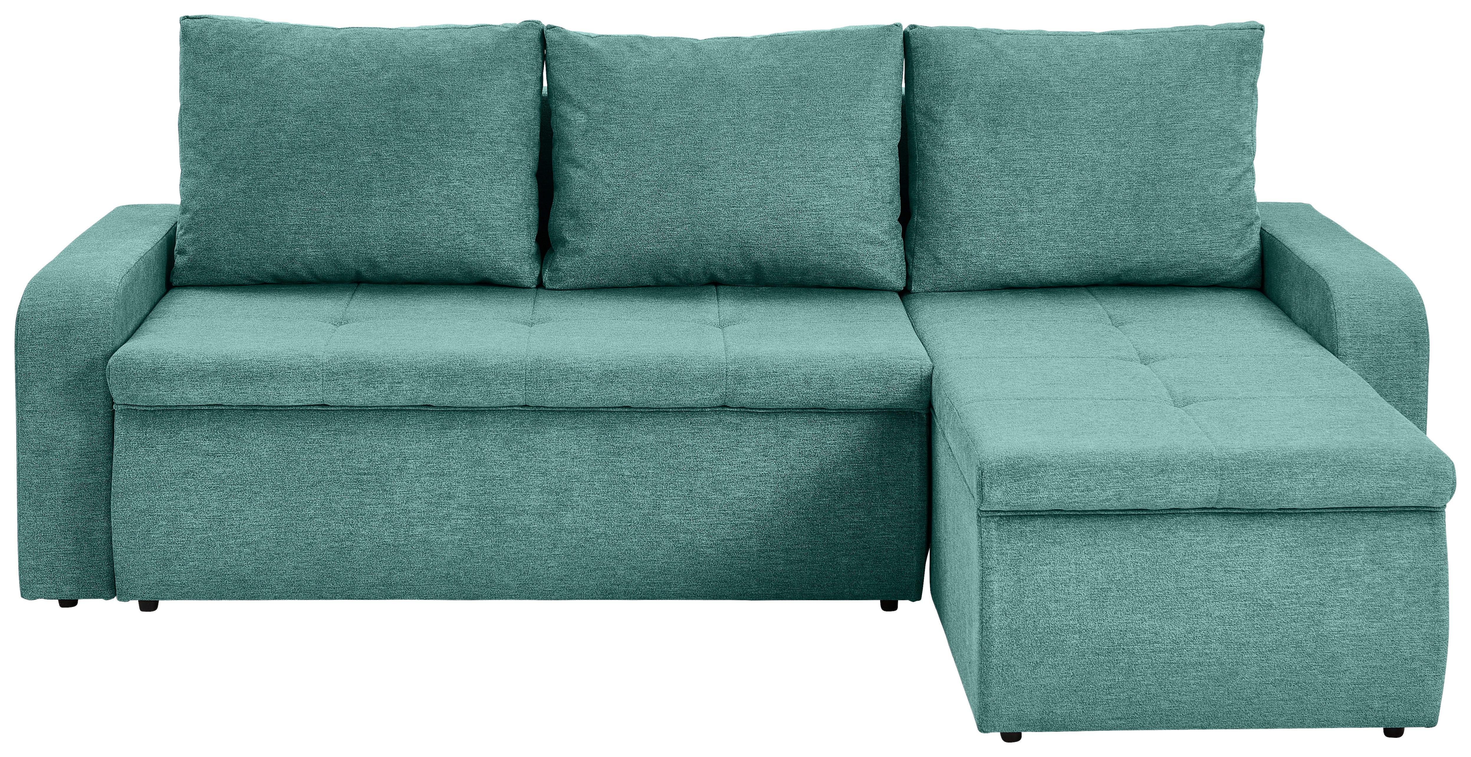 ECKSOFA Larisa Mintgrün S: 235x158 cm - Schwarz/Mintgrün, KONVENTIONELL, Textil (235/158cm) - P & B