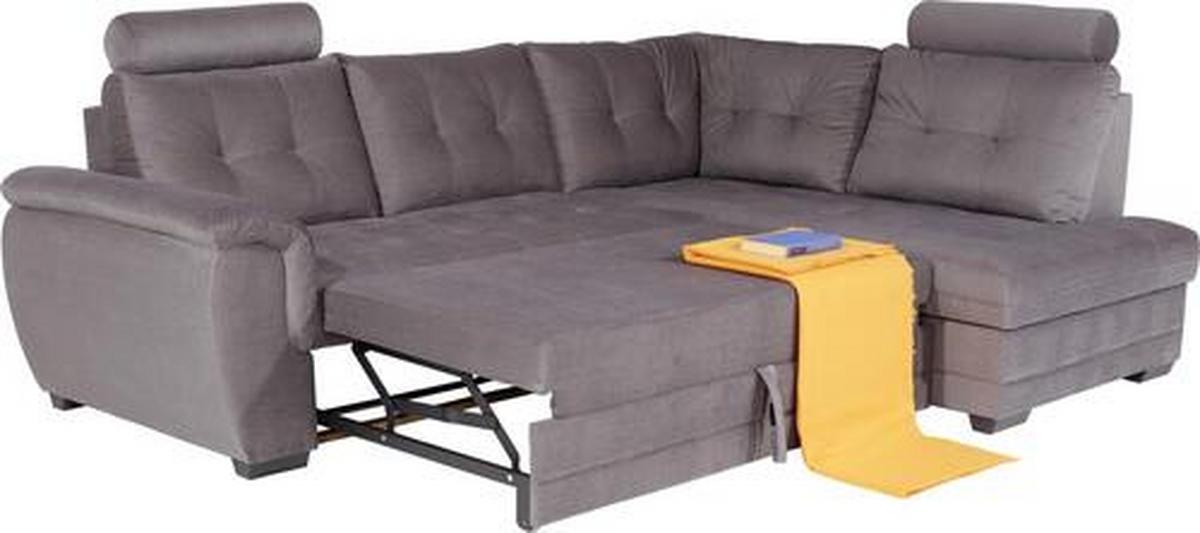 Sarokkanapé Falco - sötétszürke, Konventionell, textil (251/183cm) - Ondega
