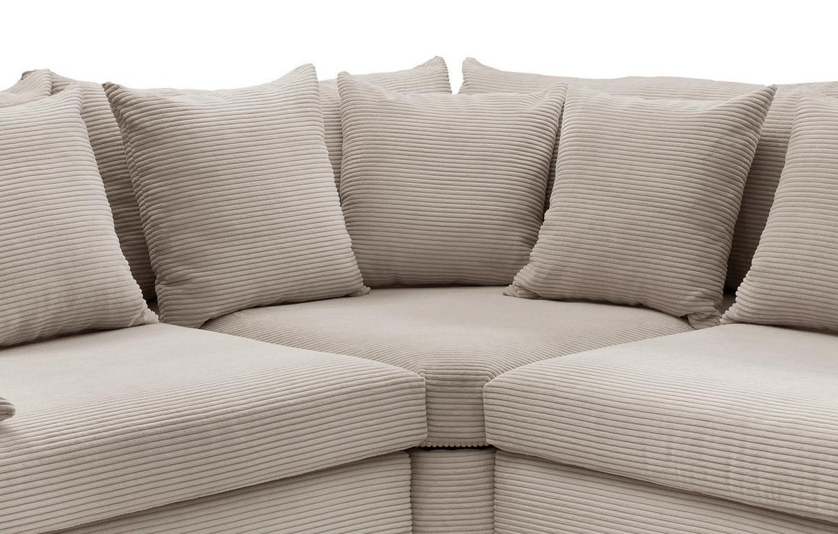 Ecksofa Avellino Beige S: 301/301 Cm - Beige/Schwarz, MODERN, Textil (301/301cm) - Livetastic