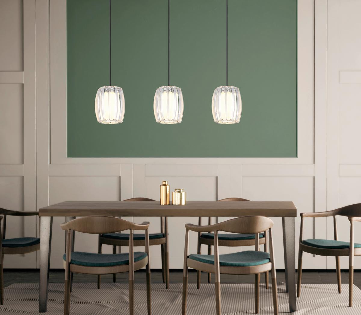 Hängeleuchte Exkl. 3xe27, 60w - Klar/Opal, Design, Glas/Kunststoff (86/18/120cm) - Globo