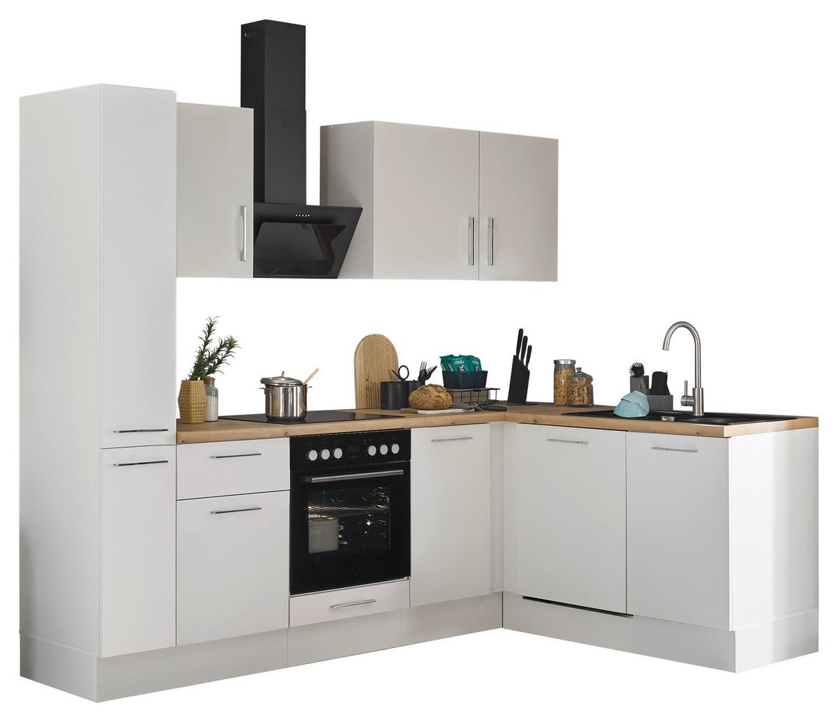 Eckküche Turin Weiß/Eiche Dekor 250x175 cm - Weiß/Eiche Artisan, Basics, Holzwerkstoff (250/175cm) - MID.YOU