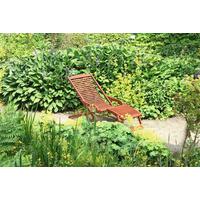 Sonnenliege Alaska Eukalyptusholz mit Auflage - Beige/Braun, Basics, Holz/Kunststoff (59,5/78/145cm) - Gardenson