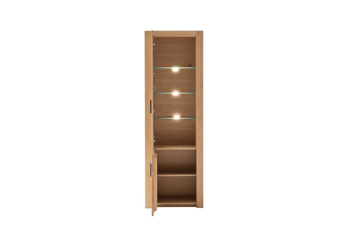 Vitrine Prag - Eichefarben, Design, Glas/Holz (66/203/37cm) - Livetastic