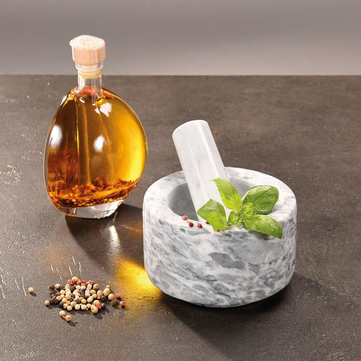 Mörserset Aus Naturmaterialien Weiß - Weiß, Basics, Naturmaterialien (13/13/8cm) - Kesper