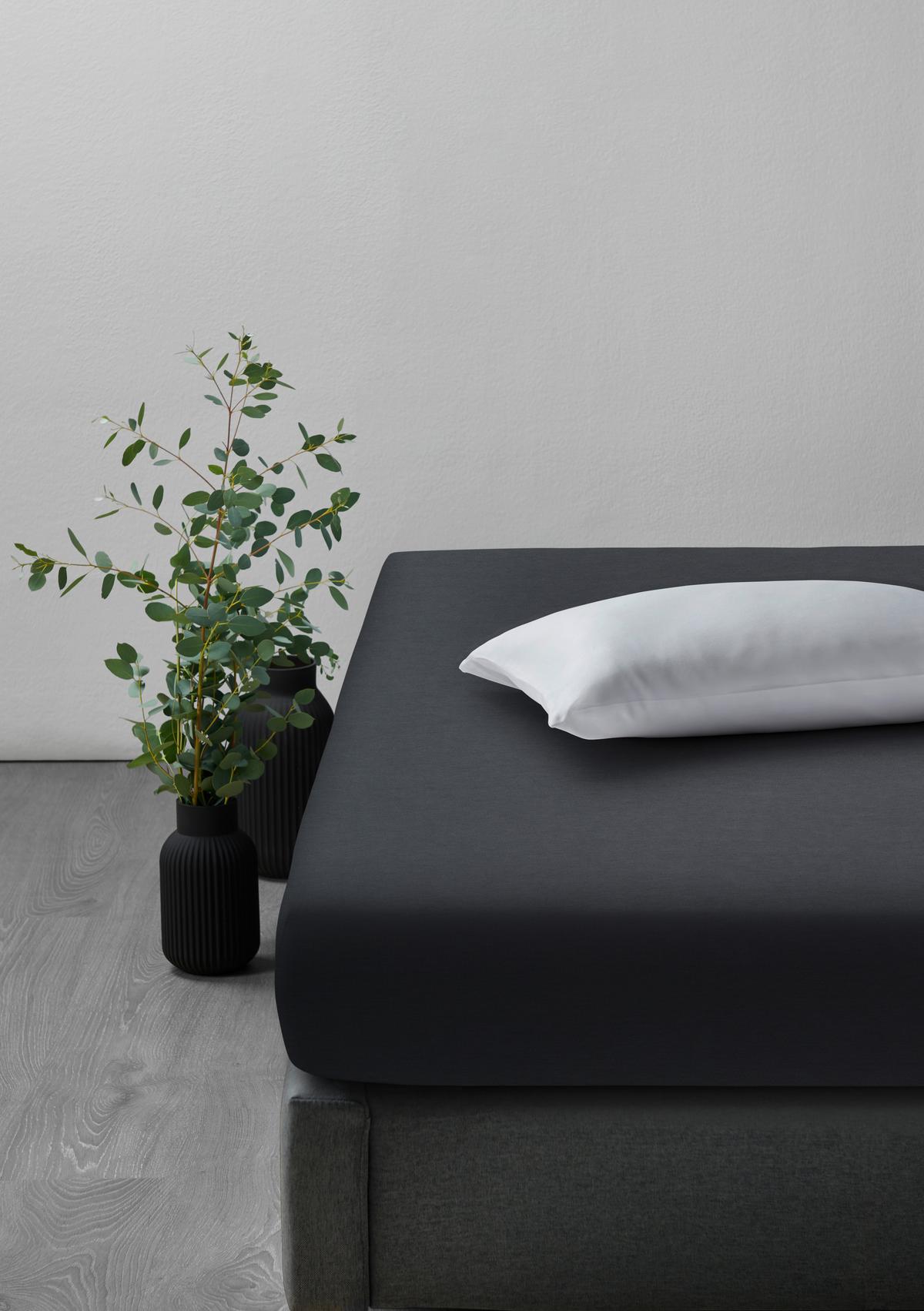 PROSTĚRADLO NA VRCHNÍ MATRACI Elasthan Topper, 160/200/10cm - antracitová, textil (140-160/200cm) - Premium Living