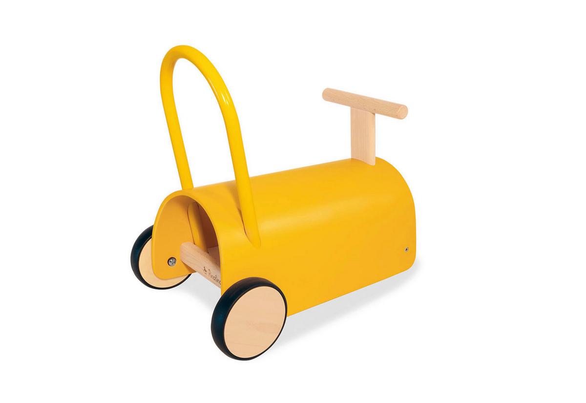 Lauflernhilfe Enzo - Dunkelgelb, Basics, Holz (L 47 cm/B 31 cm/H 45 cmcm) - Pinolino