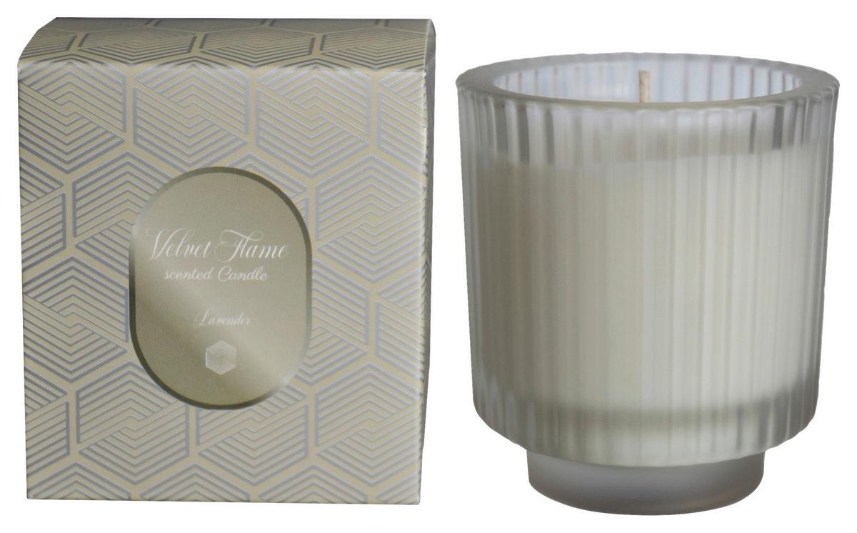 Vonná sviečka SILVER - svetlomodrá/svetlosivá, plast/prírodné materiály (7,8/8,5cm) - Mömax