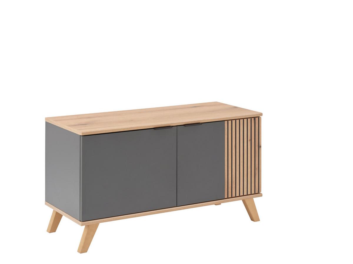 Garderobenbank Clever Anthrazit B: 90 cm - Eichefarben/Anthrazit, MODERN, Holzwerkstoff (90/52/38cm)